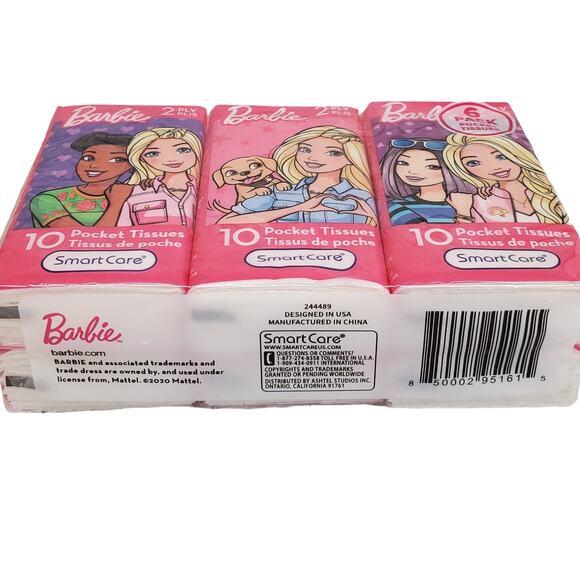 Barbie Tissues 6 Pack SmartCare Pocket Tissues 6 Pack Barbie 2 Ply Purse Tissue - Picture 3 of 7